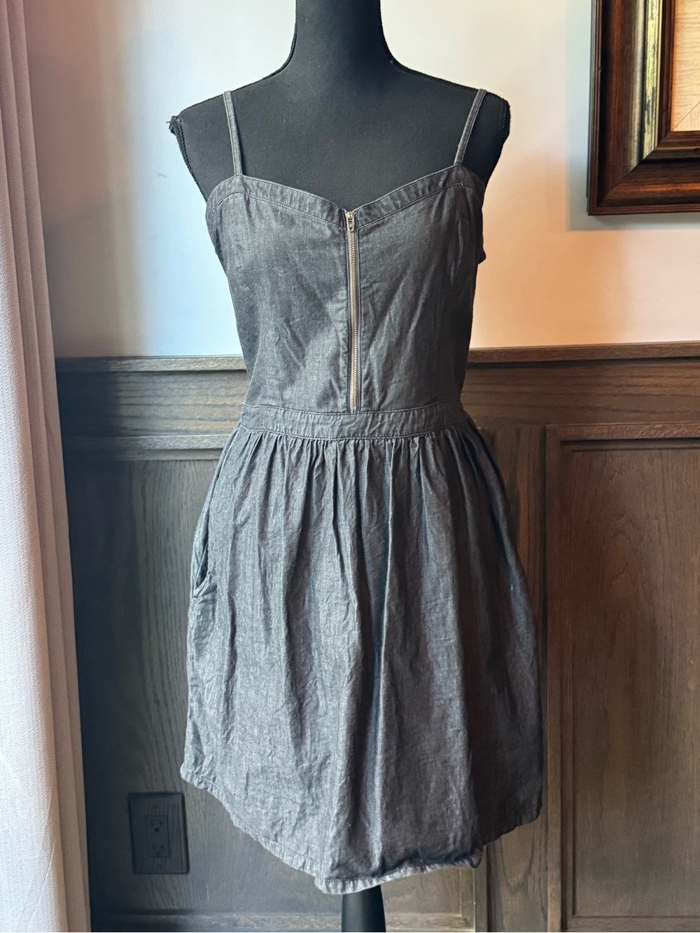 Vans Charcoal Gray Zip-Front Mini Sundress xl